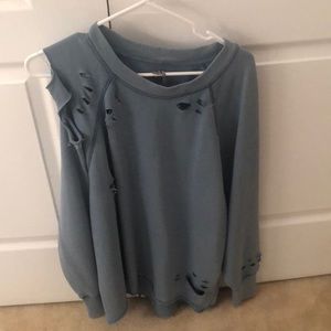Artie ripped light blue sweater